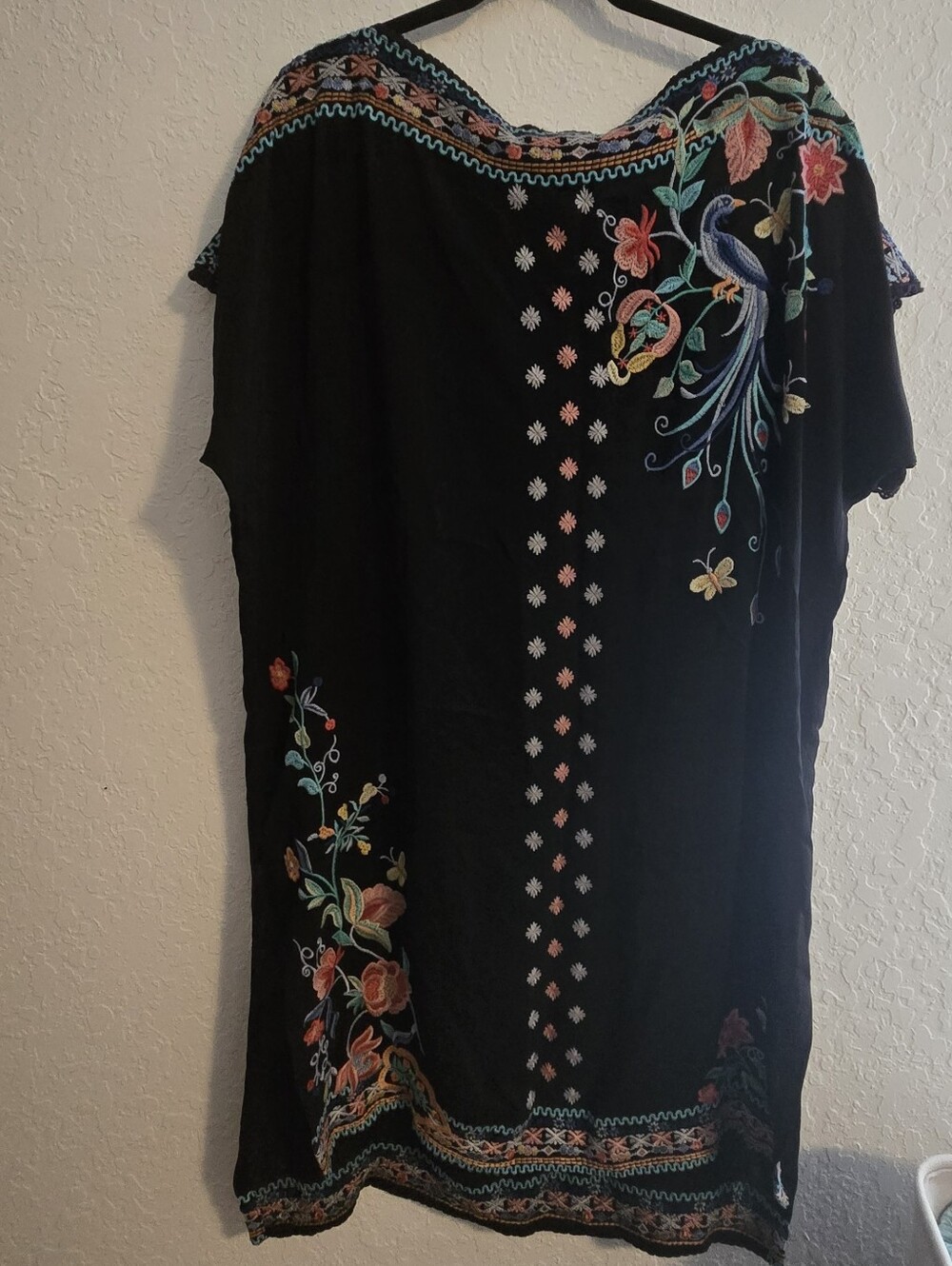 Johnny Was Embroidered Peacock Tunic Top | XL | Boho Festival Cottagecore - Picture 3 of 5